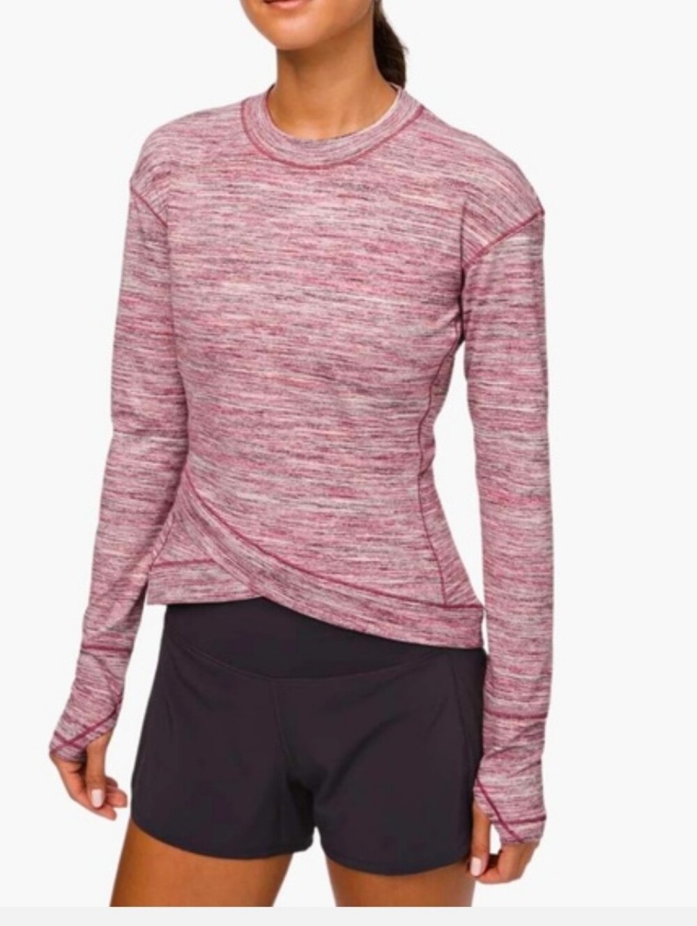 Lululemon Close To Crossing Rulu Space Dye Blush Pullover Top